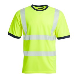 Blackrock Eco+ Hi-Vis T-Shirt, Yellow, GRS Recycled Polyester, SPF50+ Protection, High Visibility Work Top, Men Women Unisex, Work Utility & Safety PPE Workwear, EN20471 Class 2 - Size 5XL