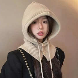 Women's Balaclava Hooded Scarf & Neck Warmer LF3521 - Adjustable, One Size Gray 4ea