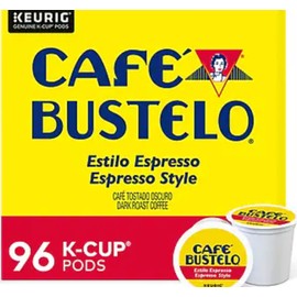 Café Bustelo Espresso Style Dark Roast Coffee K-Cup Pods, 96 Count