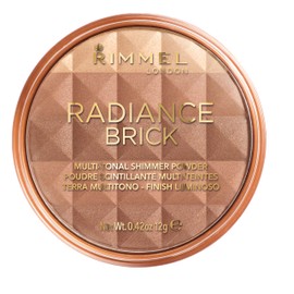 Rimmel Rimmel London Radiance Shimmer Brick Pressed Bronzer, Light-As-Air Contouring Formula, 002 Medium, 12 g