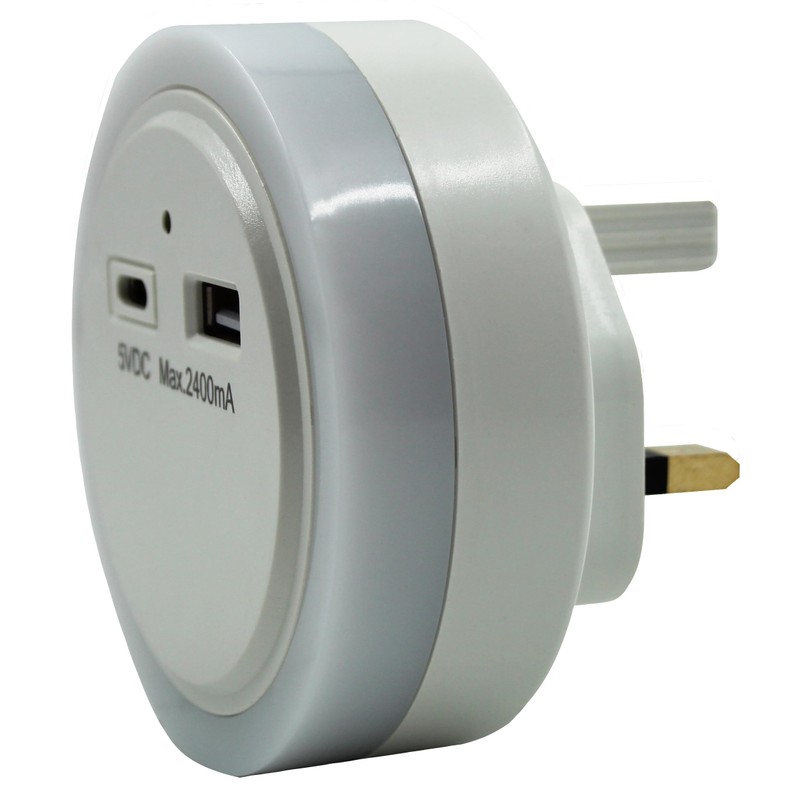 Uni-Com Plug-in Night Light with Built-in USB-A & USB-C Charger,