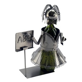 Lady Teacher Metal Wine Bottle Holder Character