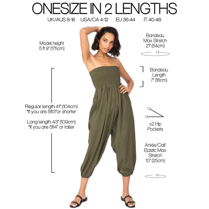 likemary 2 en 1 Algodón Harén Pantalones o Bandeau Jumpsuit,