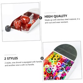 Operitacx 6 Stk Schmuck Schaufel Schaufelschaufel Perlen heben Schaufel auf DIY Perlenschaufel lose Perlenschaufel Verstreute Perlen Werkzeug Aufbewahrungsbox Tasche Zubehör Rostfreier Stahl