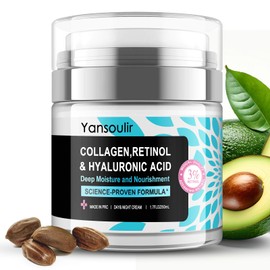 Collagen, Retinol & Hyaluronic Acid Anti-Aging Face Moisturizer - Firming Skin Care for Face, Neck & Décolleté - Daily Face Cream for Day & Night - 1.7 fl.oz.