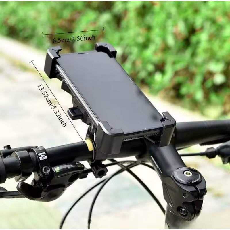 360° Adjustable Motorcycle & Bicycle Phone Mount – Anti-Slip Shockproof
