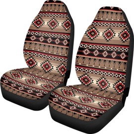 SCRAWLGOD Aztec Western Front Car Seat Covers Protector American Tribal Cars Front Seats Cover Universal Fit Most SUV Van Truck Sedan Southwest Quick Dry Auto Interior Accessories Vehicle Cushion