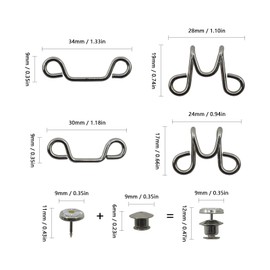 LE-stone 40 Pieces Adjustable Waist Buckle Extender for Jeans Set 4 Styles 2 Sizes No Sewing Required Reusable Jean Buttons Pant Waist Tightener for Replacement Jean Button for Pants