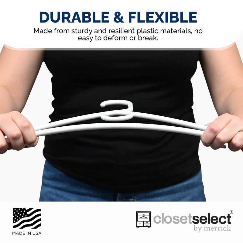 Super Heavy Duty Plastic Hangers, Made in USA, White Super