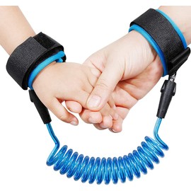 Dingzing 2 x Safety Harness Wrist Strap, Children's Anti-Lost Wrist Belt, 360° Rotation, Elastic Wire Rope, Breathable Cotton Wrist Band (1.5 m)