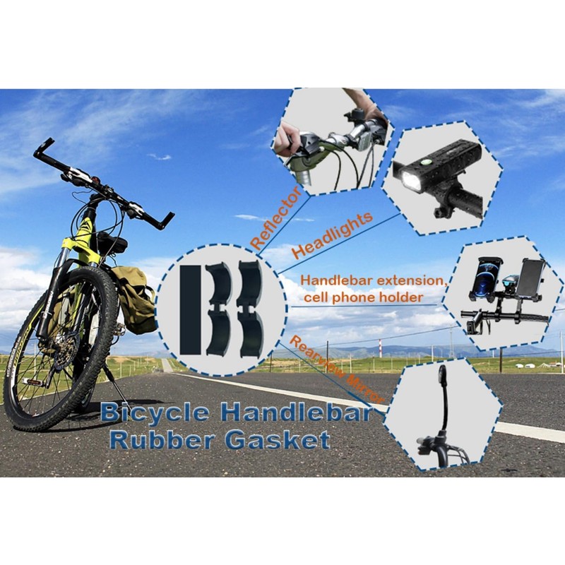 4PCS Handlebar Gasket Adapter, Rubber Gasket, Bicycle Handlebar 31.8 to