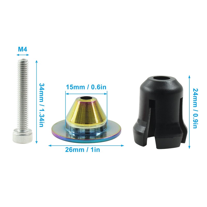 Hitefu Bike Handlebar Plugs, Rainbow Bicykle Bar End Caps for