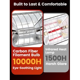 JIAXIDE Dual-Mode 300W Heat Lamp for Chickens - Long-Lasting Brooder Heater Bulb, Plug-&-Play Safe Design with 7.87ft Cord for Chicks, Poultry & Ducklings
