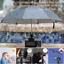 DSLR Mirrorless Camera Hot Shoe Umbrella Rain Cover Protector Sunshade - Compatible with Canon T8i, T7i, T6i,Niko n Z7II, Z6II, and More - 19-Inch Diameter Weather Protection for Photography