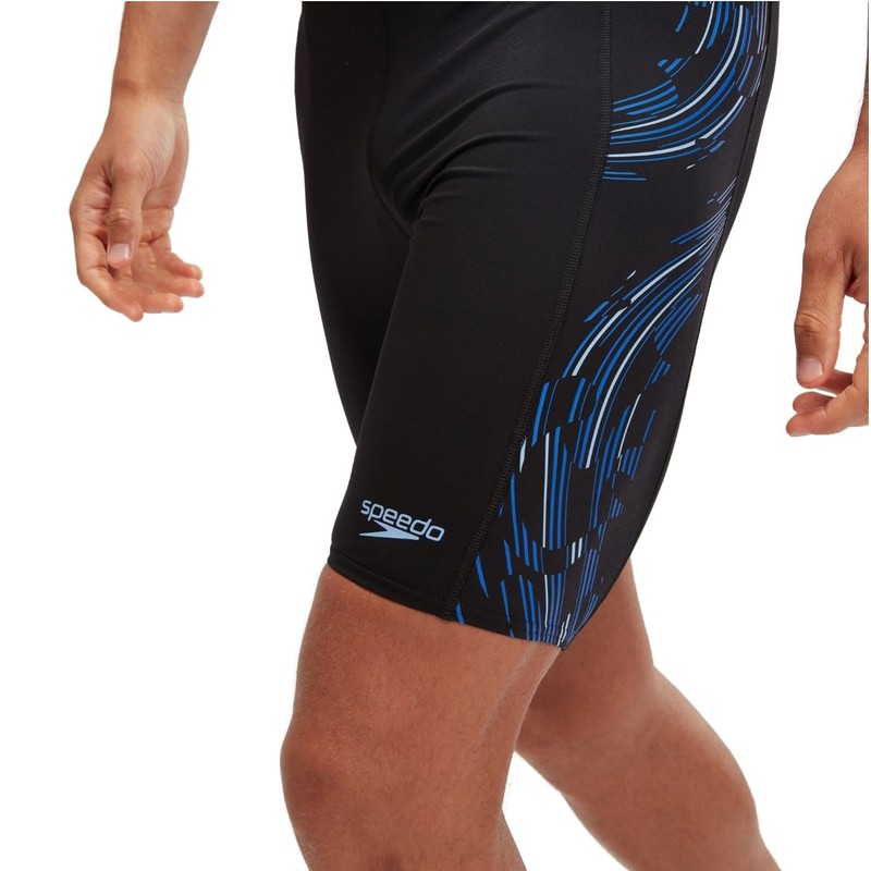 Speedo Men's Jammer Tech Panel Black-Curious Blue-True Cobalt 6