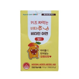 Nutri D Day Kids Chewable Squeeze Vitamin Zinc Stick Vitazu 15 packs 1 box / 뉴트리디데이 키즈 씹어먹는 짜먹는 비타민 아연 스틱 비타쭈 15포 1박스