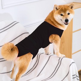 Full Body Dog Diaper with a Puppy Nappies Physiological Dog Surgery Recovery Suit for Dogs Cats After Surgery, Soft Breathable Pet Bodysuit Alternative Surgical Suit Puppy Wear (Black, X-Large)