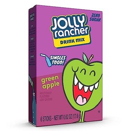 Jolly Rancher Green Apple Singles To Go Drink Mix, 6 CT (Pack of 8)