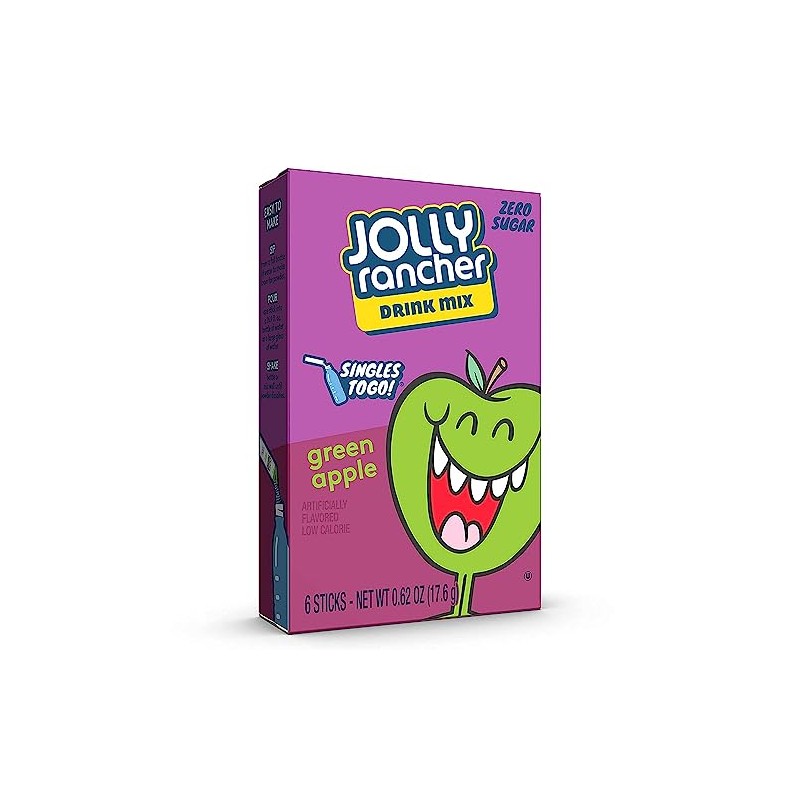 Jolly Rancher Green Apple Singles To Go Drink Mix, 6