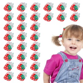 ASUNFO 30 Pcs Strawberry Hair Clips Mini Strawberry Hair Claw Clip Fruit Hair Barrettes Small Stawberry Hair Pins Hair Accessories for Women Girls