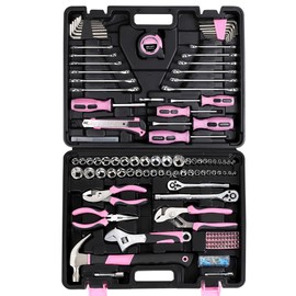 FASTPRO 225-Piece Pink Tool Set, SAE & Metric Mechanics Hand Tool Set with Toolbox, Home/Auto Repairing Tool Kit for DIY, Home Maintenance and Car Repairing