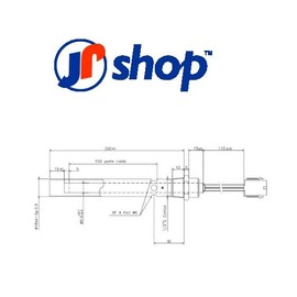 Jpshop Pellet Stove Spark Plug 350W Length 175mm 9.9mm Outer Tube 190mm x 18mm 1/2" Connector for Ferroi Stoves
