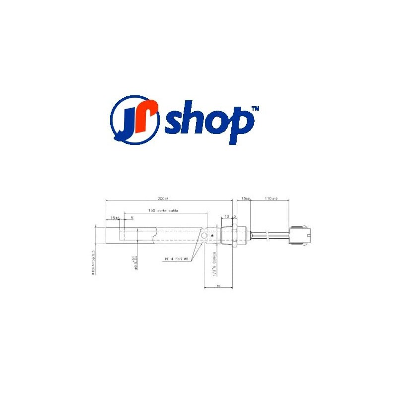 Jpshop Pellet Stove Spark Plug 350W Length 175mm 9.9mm Outer