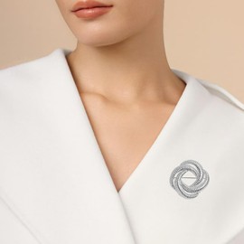 Twisted Spring Brooch, Alloy Pins Pin Brooch for Women and Men, Flower Brooch for Couples, Gift, Jacket, Decoration Accessories for Women, Girls, Party Fashion Gift (Gold, Silver), Metal