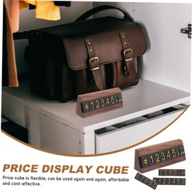 DOITOOL 3 Sets Price Tag Cube for Retail Price Display Tags with Gold Number Bars for Jewelry Stores Shopping Malls Market Stalls Pricing Fine Craftsmanship