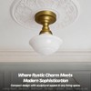 SongCiLT Modern Schoolhouse Semi Flush Mount Ceiling Light with Milk