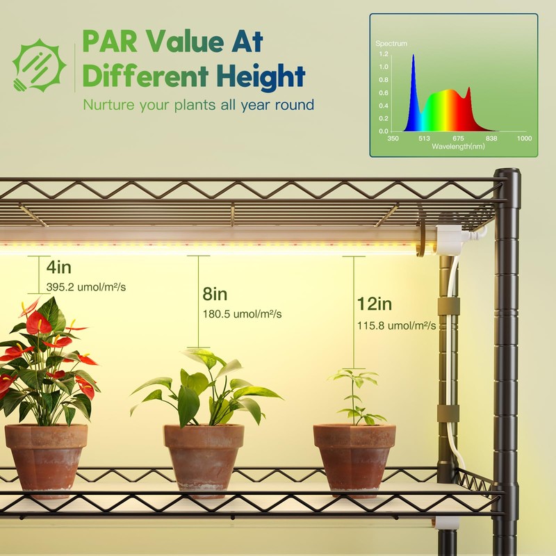 FREELICHT Plant Stand with Grow Light, 5 Tier Adjustable Plant