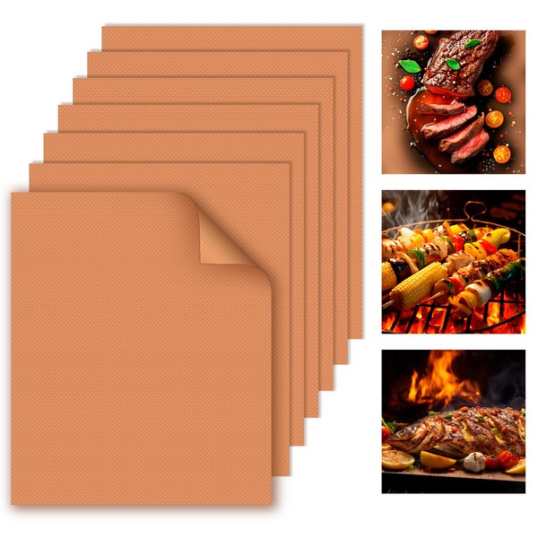 WIBIMEN WIBIMEN Grill Mats for Outdoor Grill, Copper 7pcs Grill