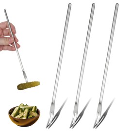 TIESOME 3 PCS Stainless Steel Forks for Pickle, Appetiser Forks for The Jar