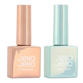 Jello Jello Killing Nail 2-piece set Transparent 10ml, base gel + top gel, 1 set / 젤로젤로 킬링 네일 2종 세트 투명 10ml, 베이스젤 + 탑젤, 1세트
