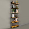 KINMADE Industrial Pipe Shelf Wall Shelf Rustic Wood with Black