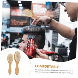 FRCOLOR Stylish Barber Brush Set Pcs Wool Beard Brush for Hair Cleaning Shaving Mustache Styling Wooden Handle for Easy Use