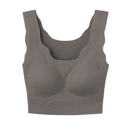 Gunze KB3155 Kireilabo Fitte Half-Top, Wireless Bra, Molded, Made in Japan KB3155, gray