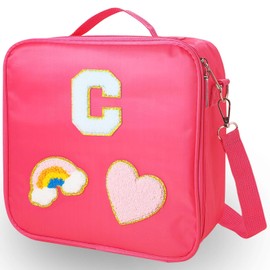 jekiinova Monogram Preppy Insulated Lunch Bag for Women, Preppy Lunch Bag Lunch Box Teacher Appreciation Gifts Bridesmaid Gifts Wedding Gifts for Women Mom Sister Friends Daughter (C)