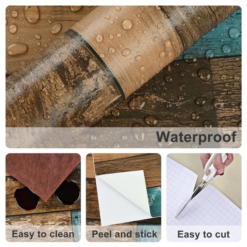 Wallderful Self Adhesive Weathered Butcher Block Wood Contact Paper Vintage