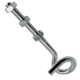 Pack of 2 Screw Hooks M10 140 mm Ceiling Hooks Galvanised Steel with 3 Nuts Swing Hook Load Capacity up to 125 kg