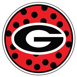 Craftique Georgia Bulldogs Decal (RED POLKA DOT G DECAL (4"), 4 in)