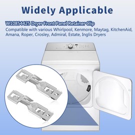 Upgraded 2Pcs W10854425 Dryer Front Panel Clip, Bottom Mounting Clips Fit for Whirlpool, Kenmore, Maytag, KitchenAid Dryers - Replaces 237823, 3394083, 8283335, W10775448