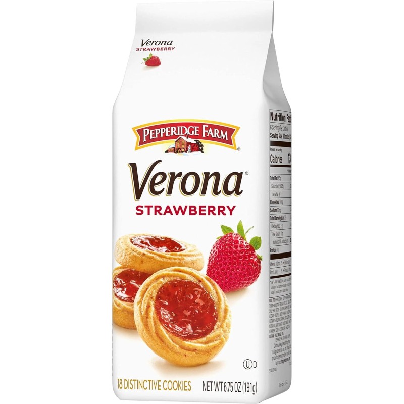 Verona Pepperidge Farm Verona Strawberry Thumbprint Cookies, 6.75 OZ Bag