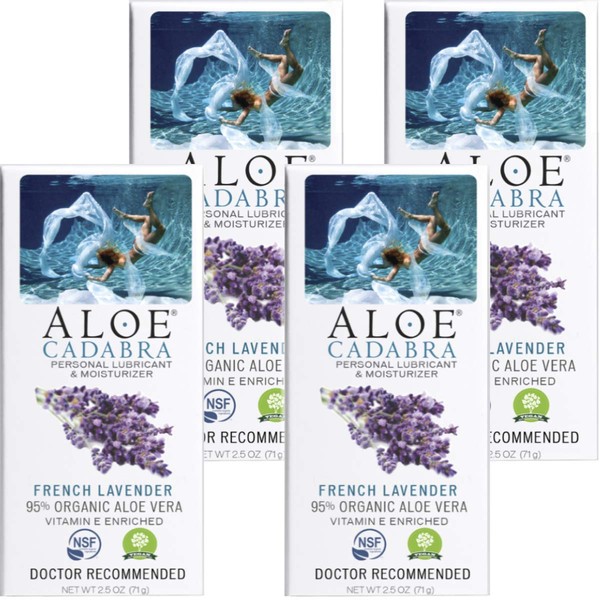 Aloe Cadabra with Vitamin E - French Lavender Personal Lubricant & Moisturizer 2.50 OZ (Pack of 4)