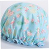 Angoily 3pcs Flamingo Printed Double Layer Bathing Hat Lightweight Shower