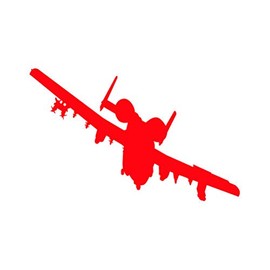 A-10 Thunderbolt II Sticker - Decal - Die Cut - Warthog Hog CAS USAF A10 - Red 5.50" x 3.48"