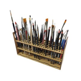 HobbyHold Holz Modellbau-Pinsel- & Stifthalter: 78-slot für Vielseitige Aufbewahrung, Pinselhalter, Schreibtisch-pinsel-Organizer, Malpinselhalter, Einfacher Montage, Made in Poland (78 Öffnungen)