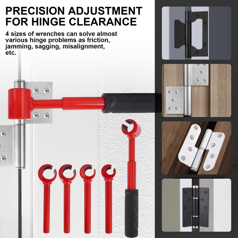 RUTU Door Hinge Adjustment Tool, 4-in-1 Hinge Gap Adjusting Wrench