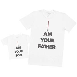 I Am Your Father and Son - Matching Father Baby T-Shirt Gift Set - One Piece - Part of Set - White - 0-3 Months