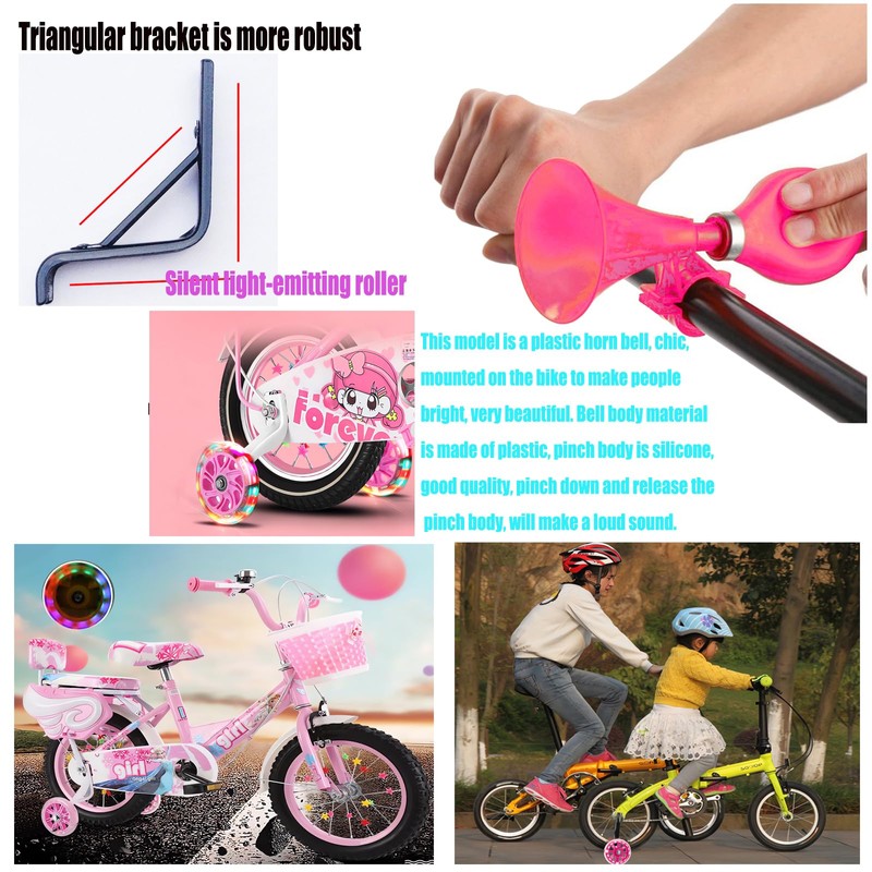 Bike Training Wheels, Flash Mute Wheel, Bicycle Stabiliser Mounted Kit,